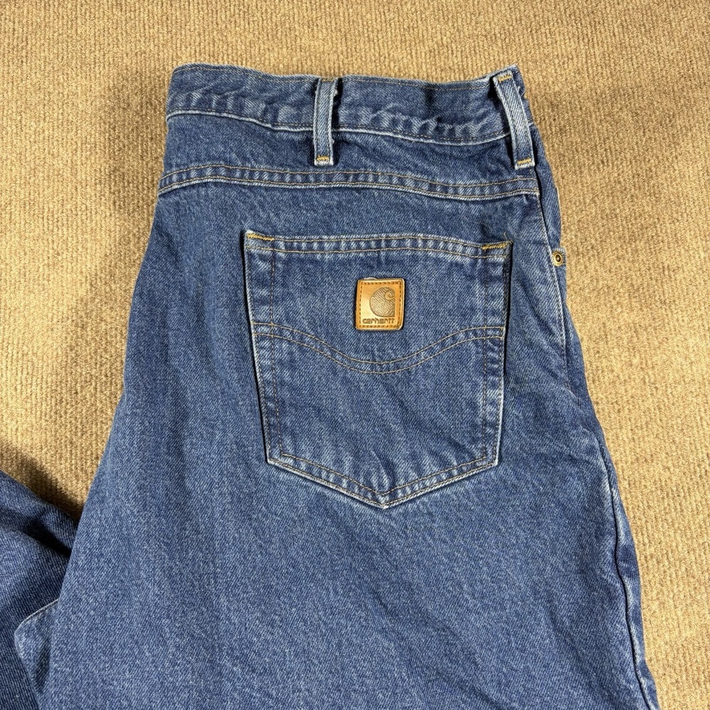 Carhartt Men's Flannel Blanket Lined Jeans‎ 40x30 Relaxed Fit Straight Leg Work